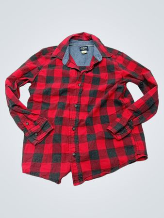 Oshkosh Red and Black Plaid Flannel Shirt