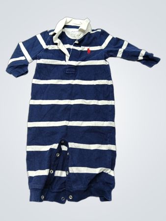 Ralph Lauren Blue and White Striped Romper