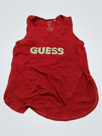 Guess Red Logo Tank Top
