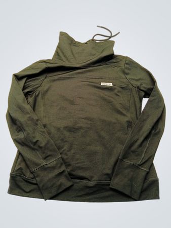 PINK Green Mock Neck Long Sleeve Sweatshirt