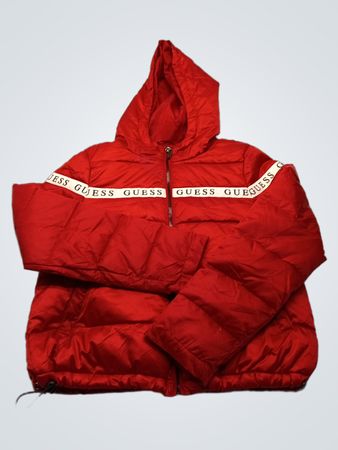 Guess Red Logo Puffer Jacket