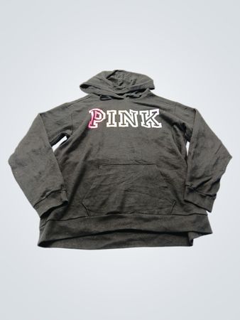 PINK Gray Logo Pullover Hoodie
