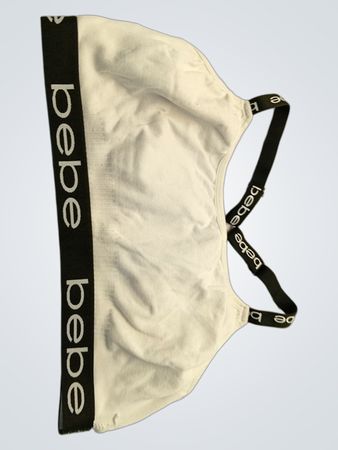 Bebe White Logo Bralette