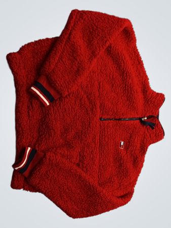 Tommy Hilfiger Red Fleece Zip-Up Jacket