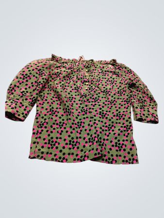 Juicy Couture Green Polka Dot Blouse