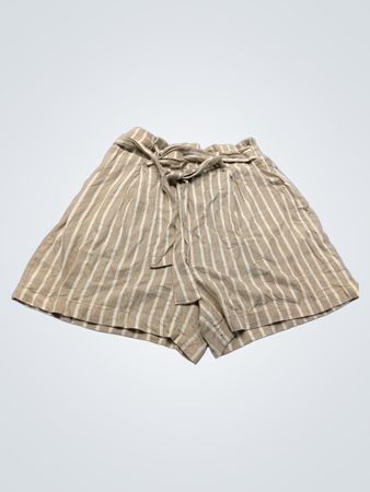 Tan and White Striped Shorts