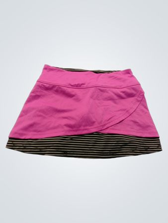 Pink and Black Striped Skirt
