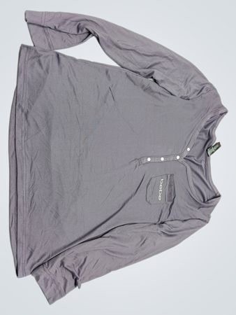 Bebe Gray Long-Sleeve Henley Top