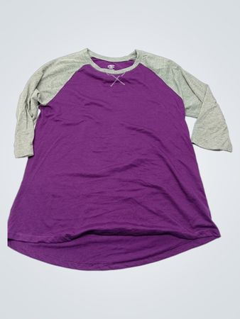 Purple and Grey 3/4 Sleeve Shirt