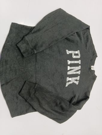 PINK Grey Logo Crewneck Sweatshirt