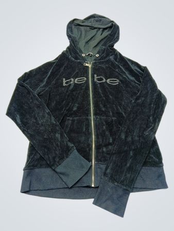 Bebe Velour Zip-Up Hoodie