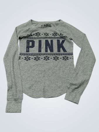Victoria's Secret Pink Gray Long Sleeve Shirt