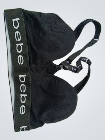 Bebe Black Mesh Sports Bra