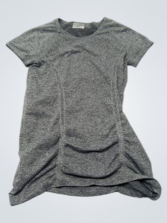 Athleta Gray Ruched Short Sleeve Top