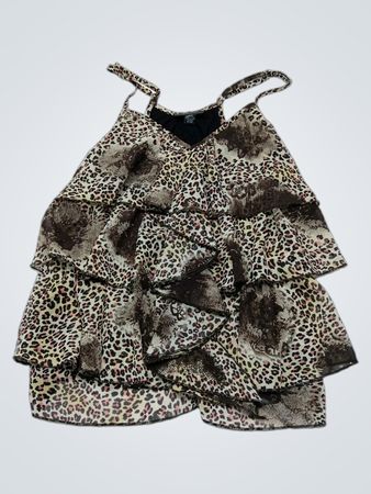Seductress Leopard Print Ruffled Top