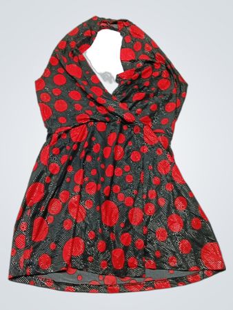 Blouse with Red Polka Dots