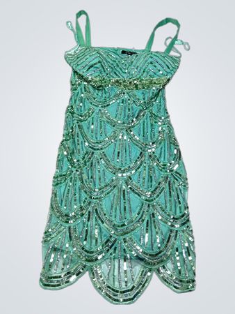 Sequined Green Dress