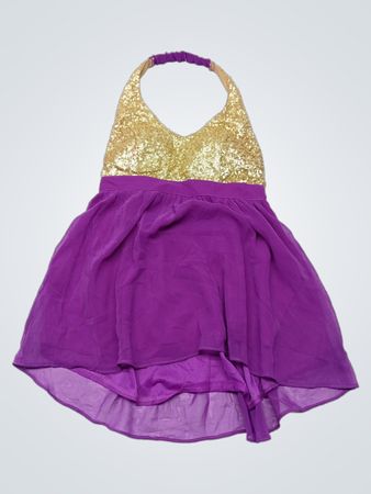 Purple and Gold Sequin Dress