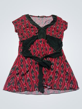 Mariposa Women's Red and Black Patterned Top