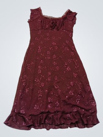 Taboo Burgundy Floral Dress