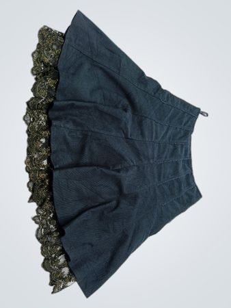 Temar Black Skirt with Lace Trim