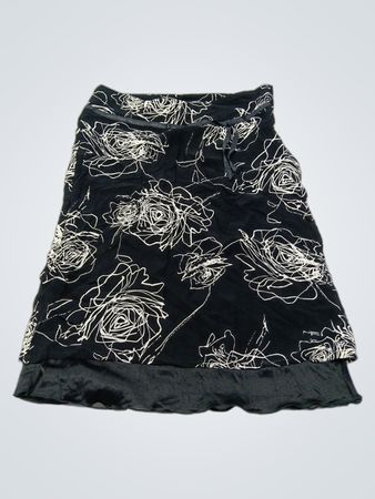 Lindex Black Floral Skirt