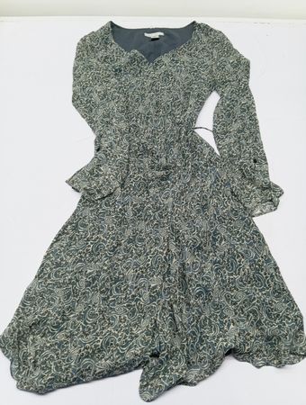 Nine West Grey Paisley Silk Wrap Dress