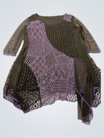 Unbranded Patchwork Lace Long Sleeve Tunic