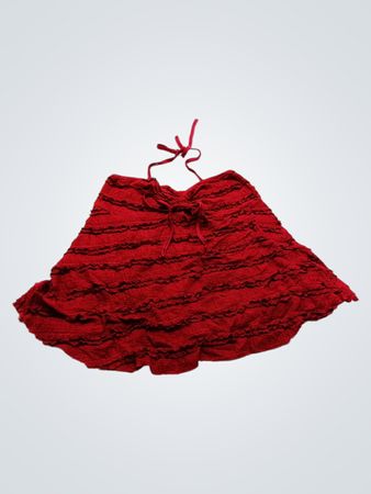 Red Ruffled Halter Top