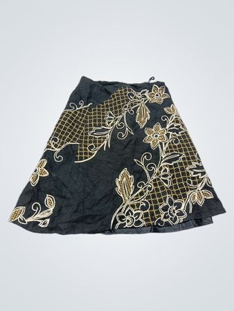 Autograph Black Floral Embroidered Skirt