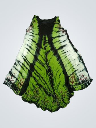 Green Tie-Dye Poncho