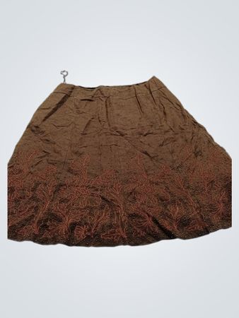 Brown Embroidered Skirt