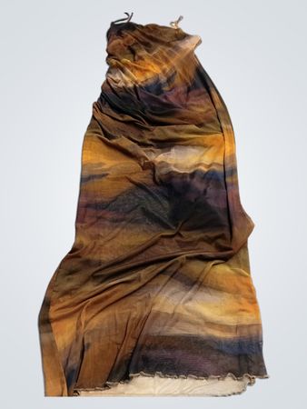 Brown and Orange Tie-Dye Scarf