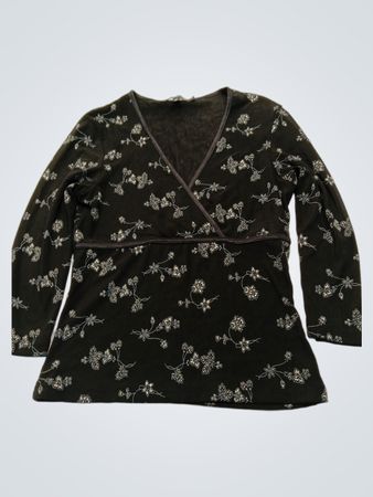 My Michelle Black Floral Long Sleeve Top