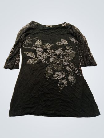 Black Floral T-Shirt Dress