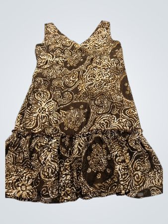 Brown and Gold Paisley Dress