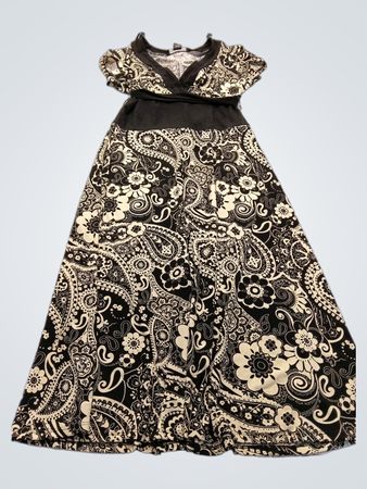 Black and White Paisley Maxi Dress
