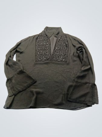 Kappa Gray Embroidered Long Sleeve Shirt