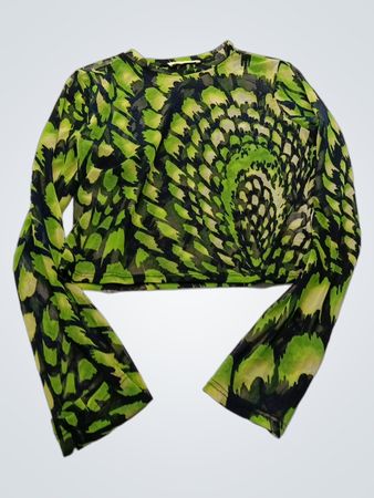 Spring Haze Green Patterned Top