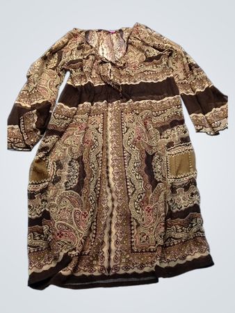Endska Paisley Print Kimono Dress