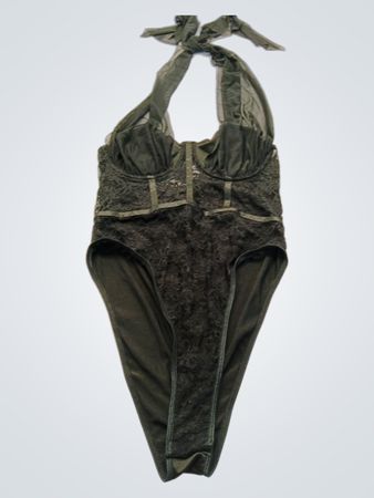 Olive Green One Piece Swimsuit
