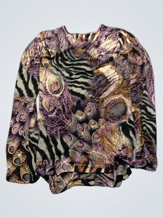 Dusak Designs Animal Print Long Sleeve Blouse