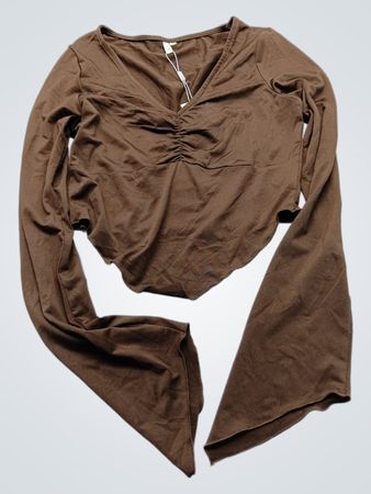 Brown Long-Sleeve Top