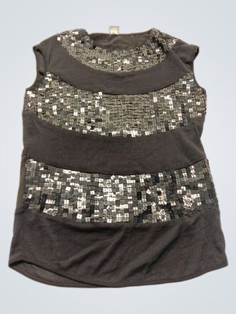 Gray Sequin Tank Top