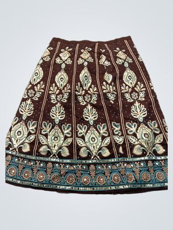 Embroidered Brown Skirt
