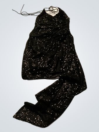 Black Sequined Halter Top and Pants