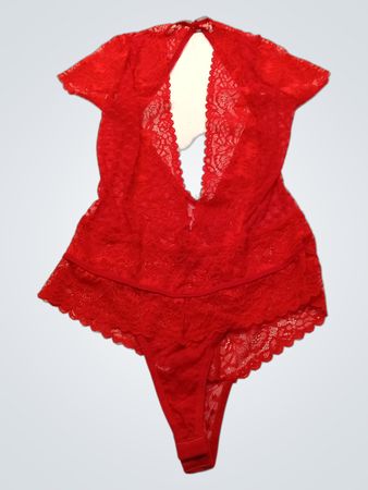 Playboy Red Lace Bodysuit