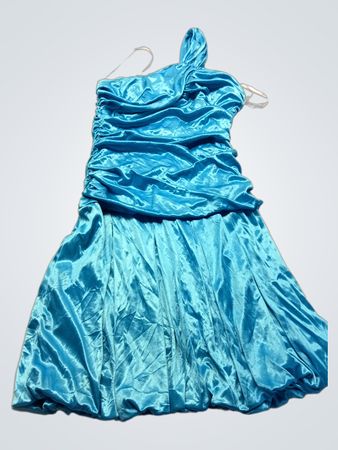 Windsor Blue Satin Ruched Mini Dress
