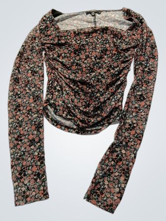 Lulus Floral Off-Shoulder Long-Sleeve Blouse