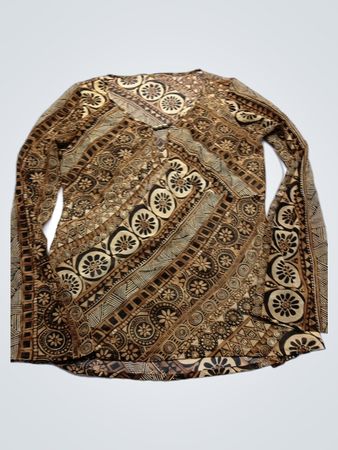 Brown Paisley Long Sleeve Top